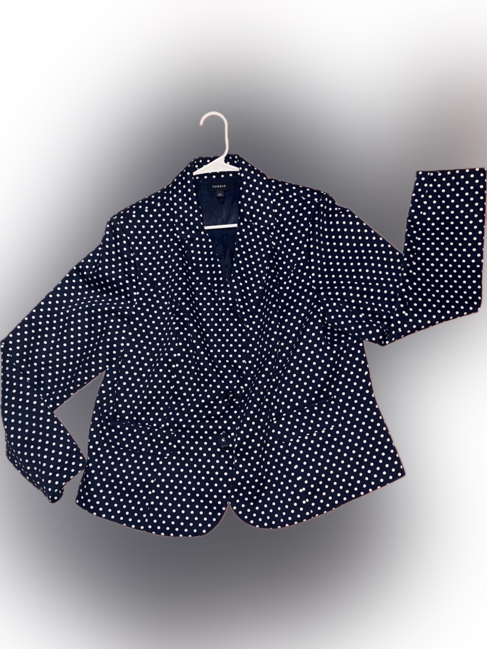 torrid Navy and White Polka Dot Blazer - Women